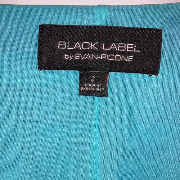 Black Label by Evan-Picone Crossover Stretchy Blue/Green Dress sz 2 NWT - Picture 2 of 7
